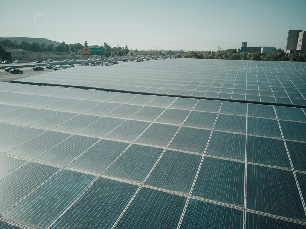 Large scale solar farm representing the reality of clean energy